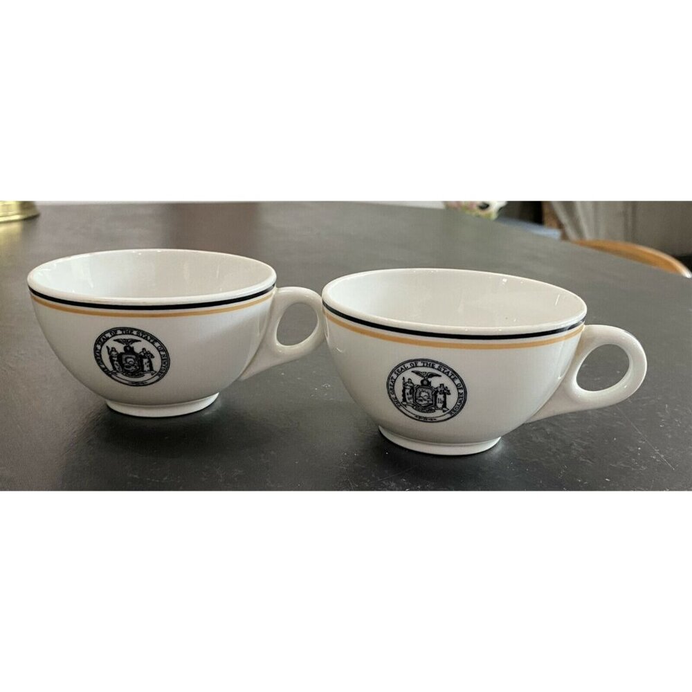 SYRACUSE CHINA COFFEE CUPS THE GREAT SEAL OF THE STATE OF NEW YORK RARE O.P.C.O